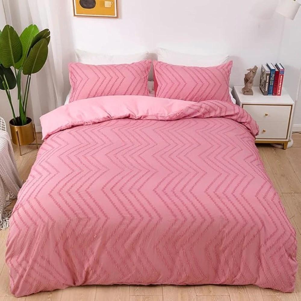 Chevron Plush Quilt Cover | 3pcs Set by Casa & Beyond