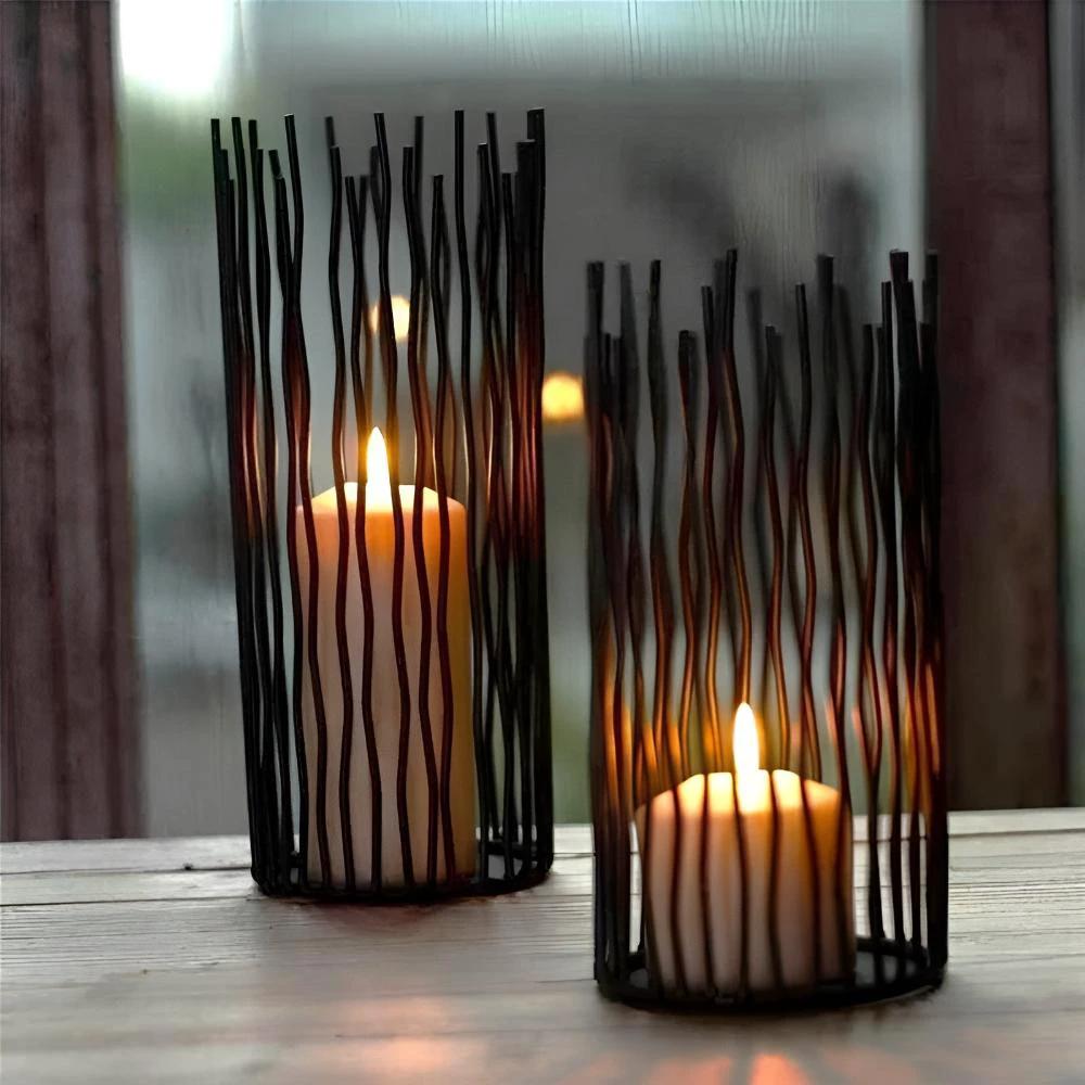 Black Iron Candle Holder Desk by Casa & Beyond