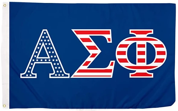 Alpha Sigma Phi USA Letter Fraternity Flag - 3 x 5 ft Alpha Sig Banner-100% polyester-2 Metal Grommets by flagsshop
