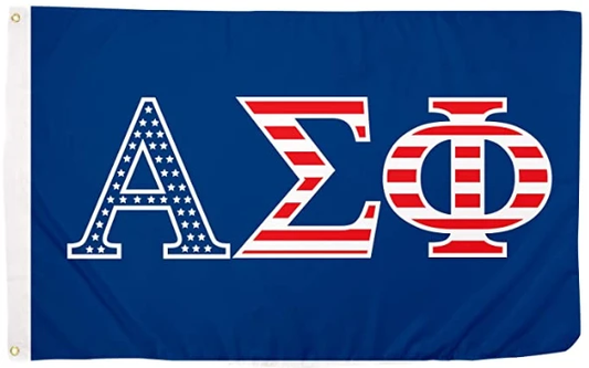 Alpha Sigma Phi USA Letter Fraternity Flag - 3 x 5 ft Alpha Sig Banner-100% polyester-2 Metal Grommets by flagsshop