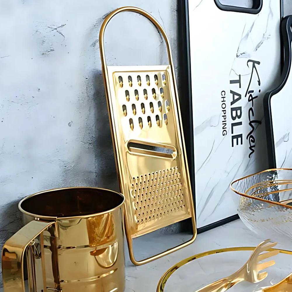 Golden Stainless Steel Grater by Casa & Beyond