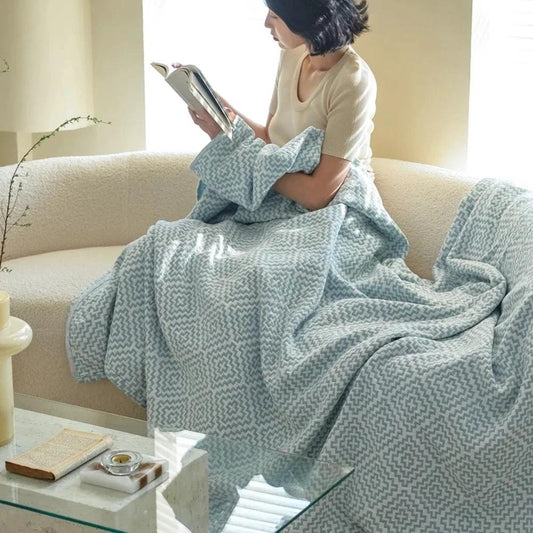 Cozy Maze Pure Cotton Blanket by Casa & Beyond