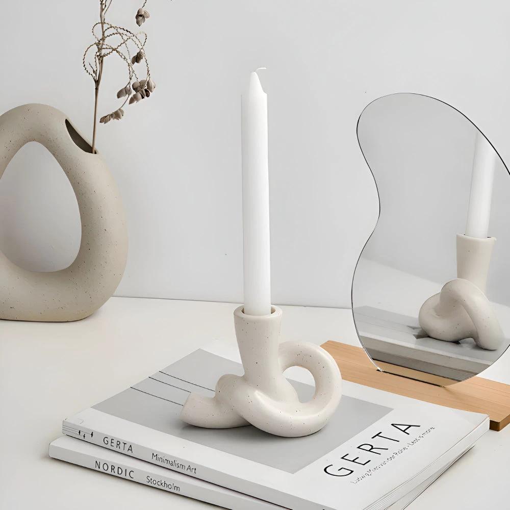 Knot Ceramic Candle Holder by Casa & Beyond