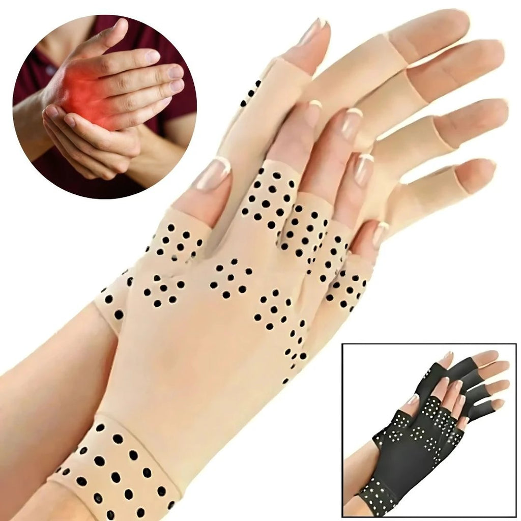 ThermaFlex Fingerless Arthritis Gloves | Magnetic Compression Gloves for Arthritis Pain Relief - Improved Circulation - Reduced Swelling Bowlift by Bowlift