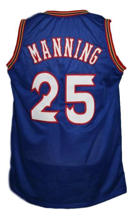 Danny Manning Jersey #25 Kansas College Basketball New Sewn Blue by My store basketball