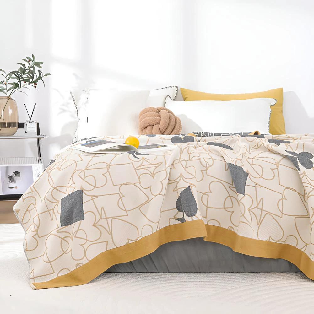 Poker Patterns Cotton Blanket by Casa & Beyond