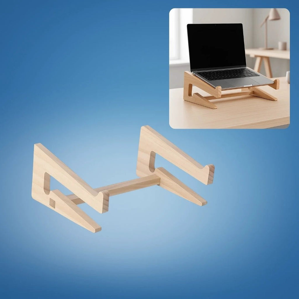 Ergonomic Neck Support – Ventilated Natural Wood – Prevents Overheating – Ideal for Home & Office Use Bowlift by Bowlift
