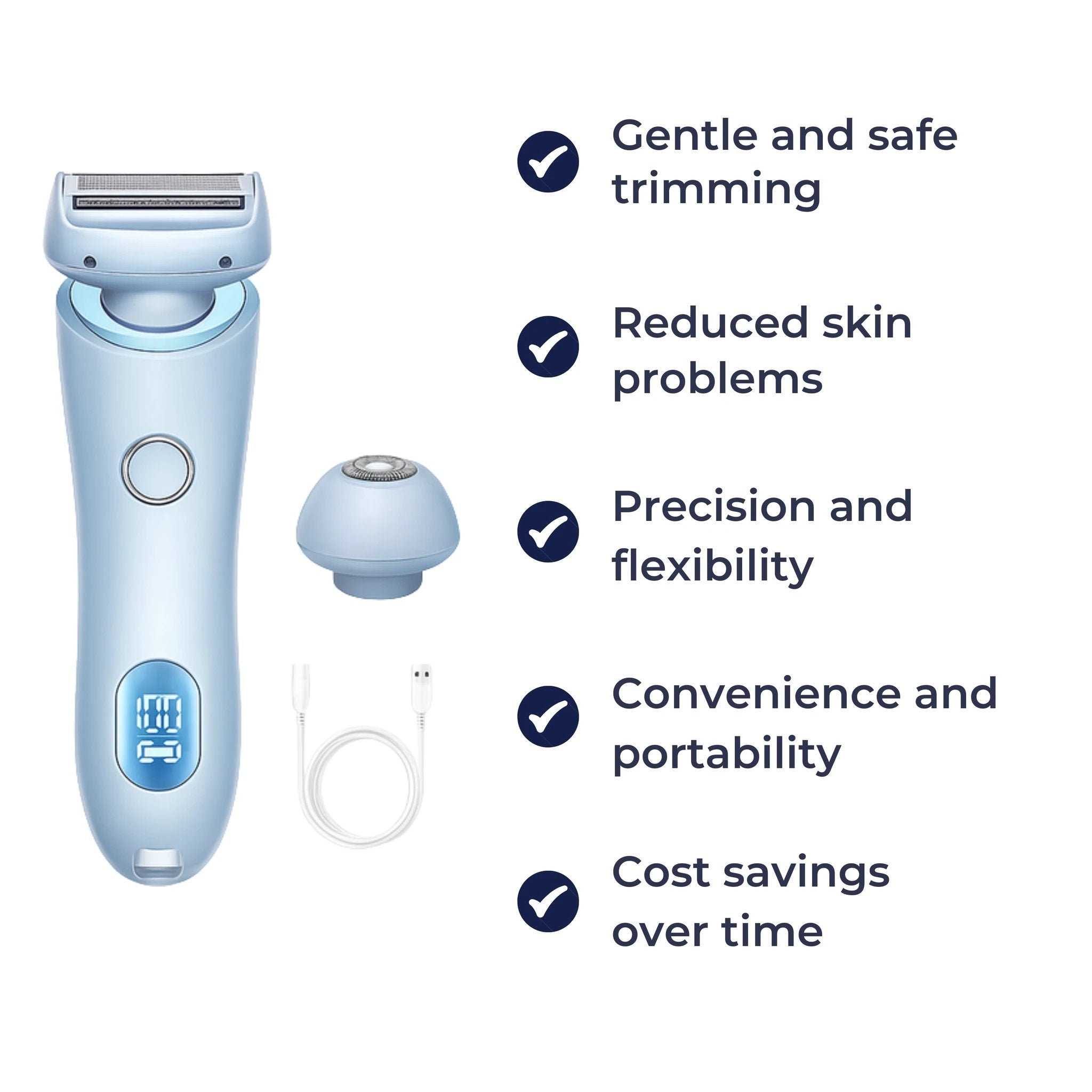 Irritation-free Gentle Shave – Waterproof Wet & Dry – Precision Head – Women with Sensitive Skin Bowlift by Bowlift