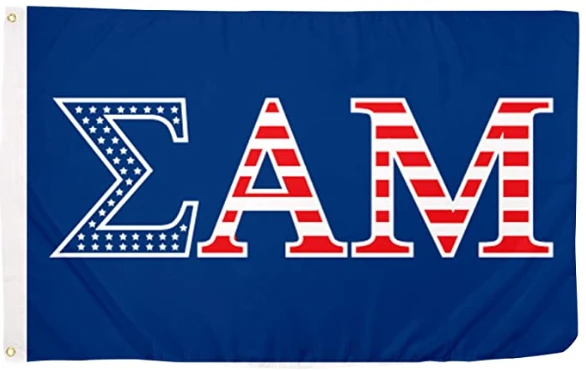 Sigma Alpha Mu Fraternity USA Letter Flag -3x 5 ft Sammy-100% polyester-2 Metal Grommets by flagsshop