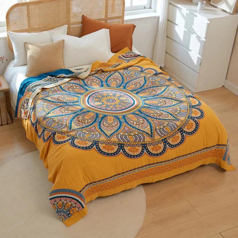 Golden Lotus Comfort Reversible Blanket by Casa & Beyond