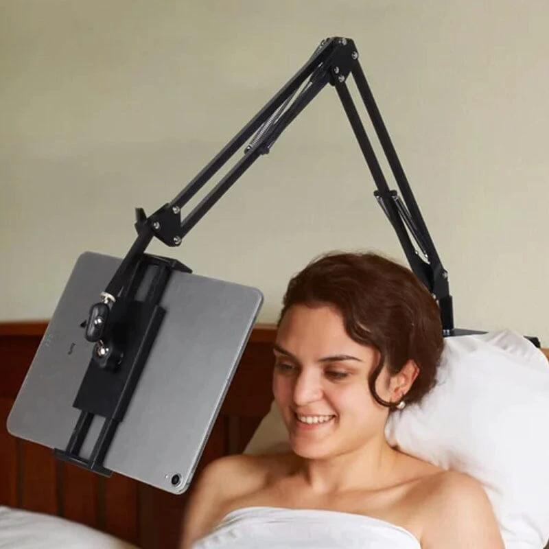 Hidden, extendable table tablet and phone holder by Bowlift