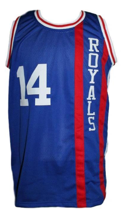 Oscar Robertson Jersey #14 Cincinnati Royals Basketball Blue by My store basketball