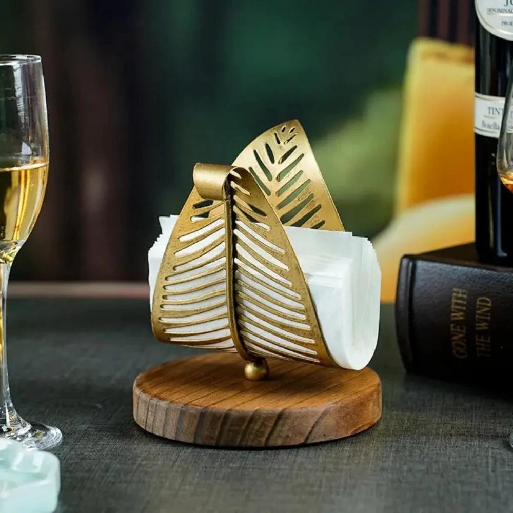Iron Leaf Shape Tissue Holder by Casa & Beyond