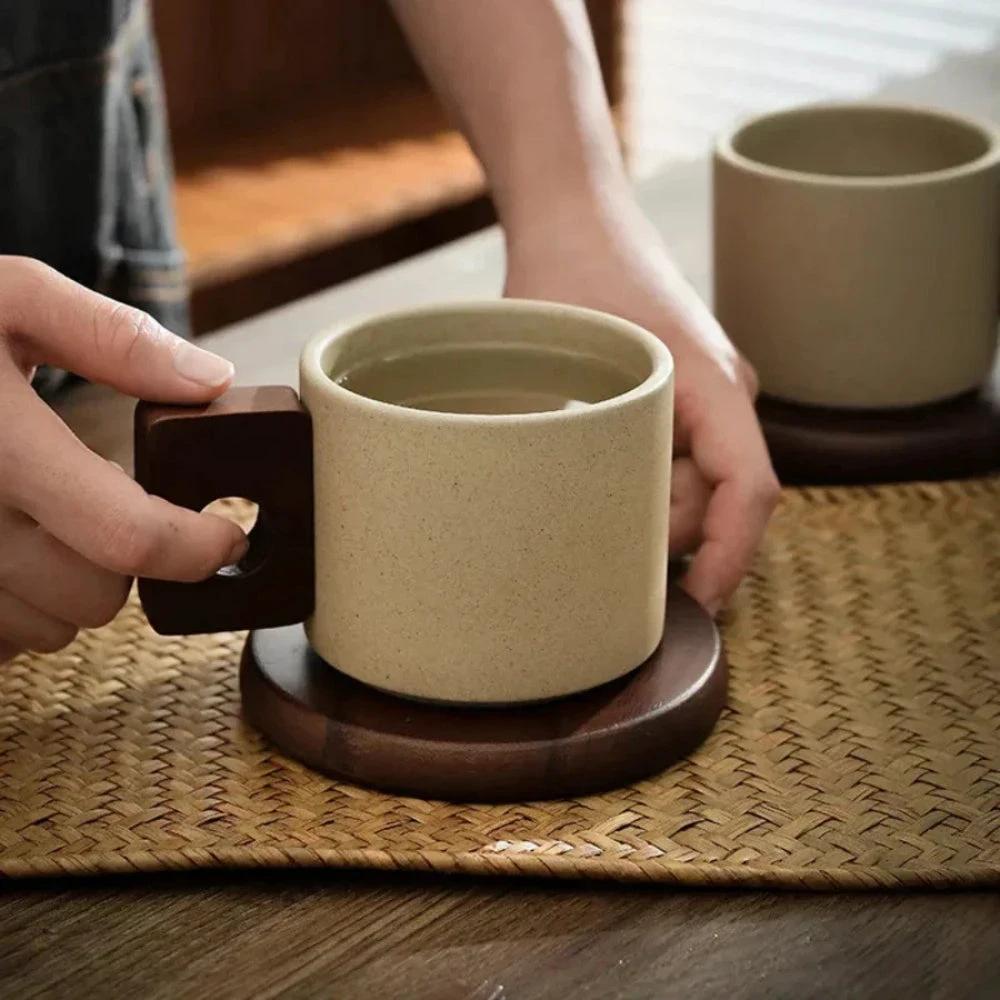Modernist Ceramic Wooden Pallet Mug by Casa & Beyond