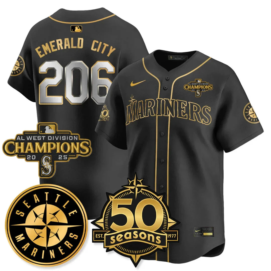 SEA Vapor Premier Limited Jersey - 50th Anniversary & AL West Division Champions - All Stitched by Digigearus
