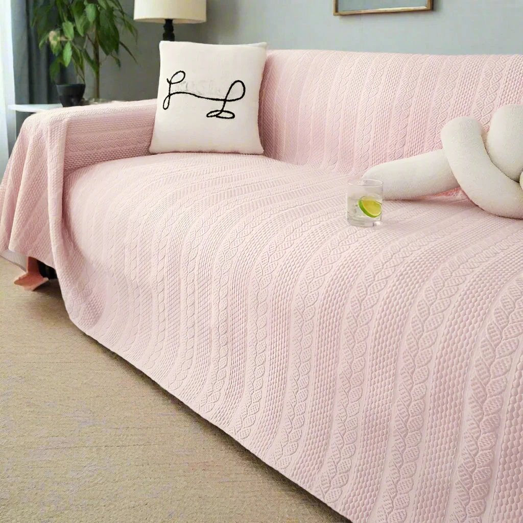 Tranquil Plush Leaf Sofa Cover by Casa & Beyond