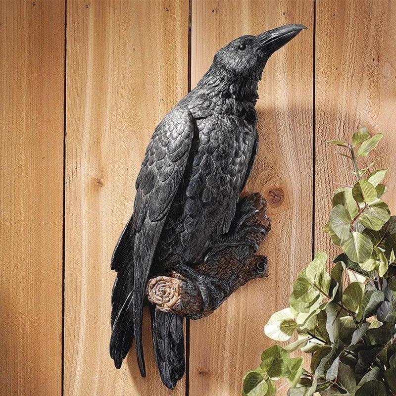 Noctura Realistic Decorative Raven – Atmospheric Decoration for Home & Garden Bowlift by Bowlift