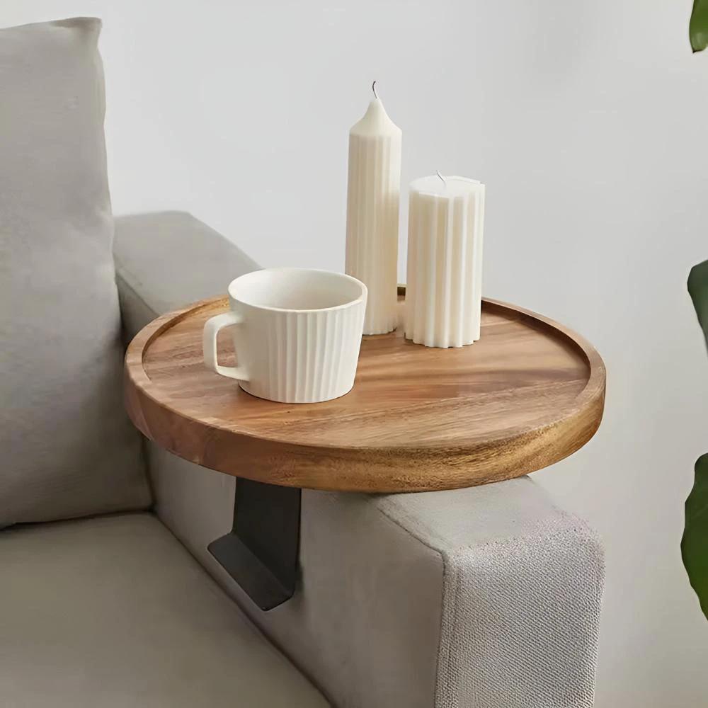 Sofa Armrest Walnut Tray by Casa & Beyond