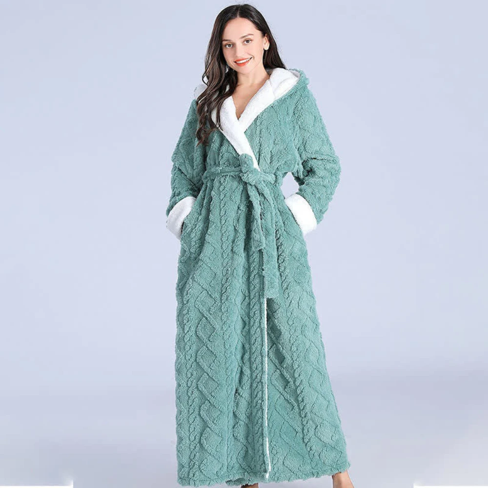 Plush Long Hooded Robe by Casa & Beyond