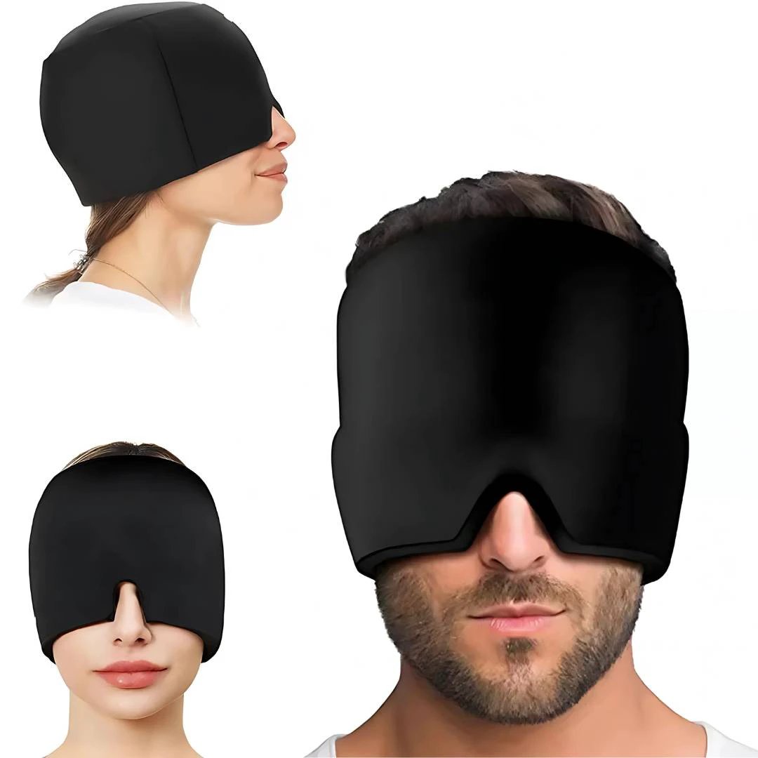 MigraSoothe Gel Hood Instant Headache and Migraine Relief | Cooling Comfort, Pressure Therapy & Light Blocking for Anytime Use Bowlift by Bowlift