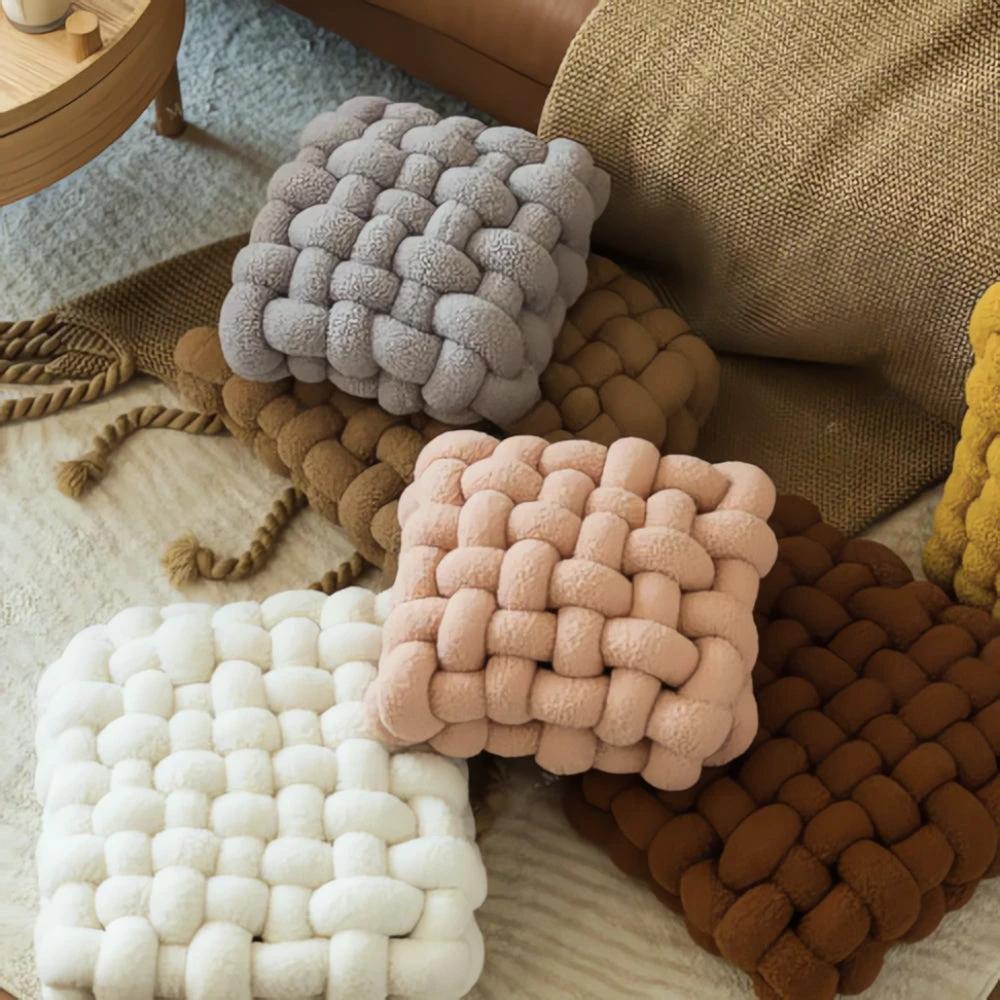 Plush Woven Knot Boucle Cushion by Casa & Beyond