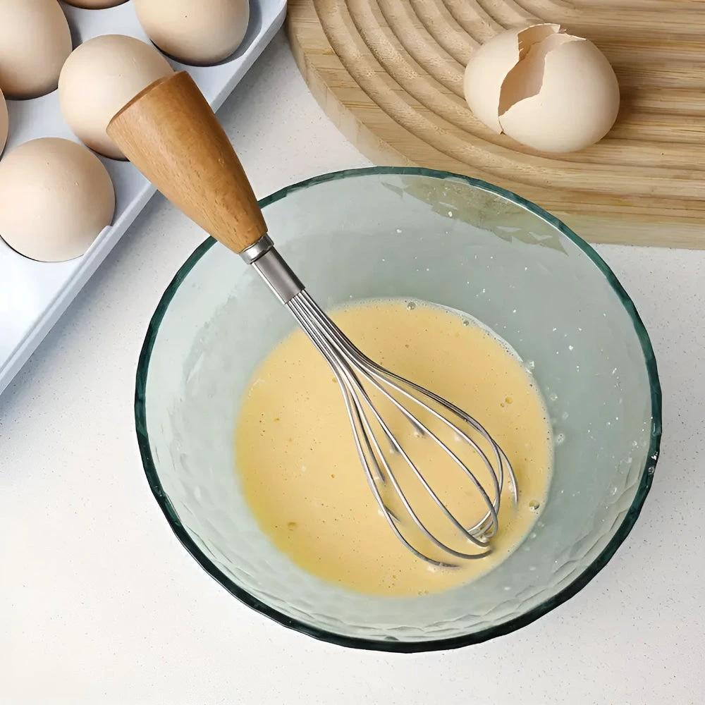 Mini Whisk with Wooden Grip by Casa & Beyond