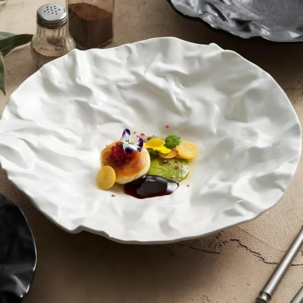 Artisan Wrinkled Paper Ceramic Plate by Casa & Beyond