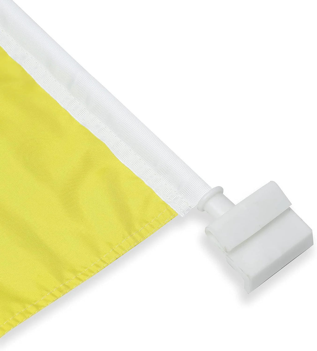 Yellow Color Flag Car Window Flag of Yellow 11X18 Inch(28x46cm) 100% Polyester, Pure yellow flag With Strong White Flagpole by flagsshop