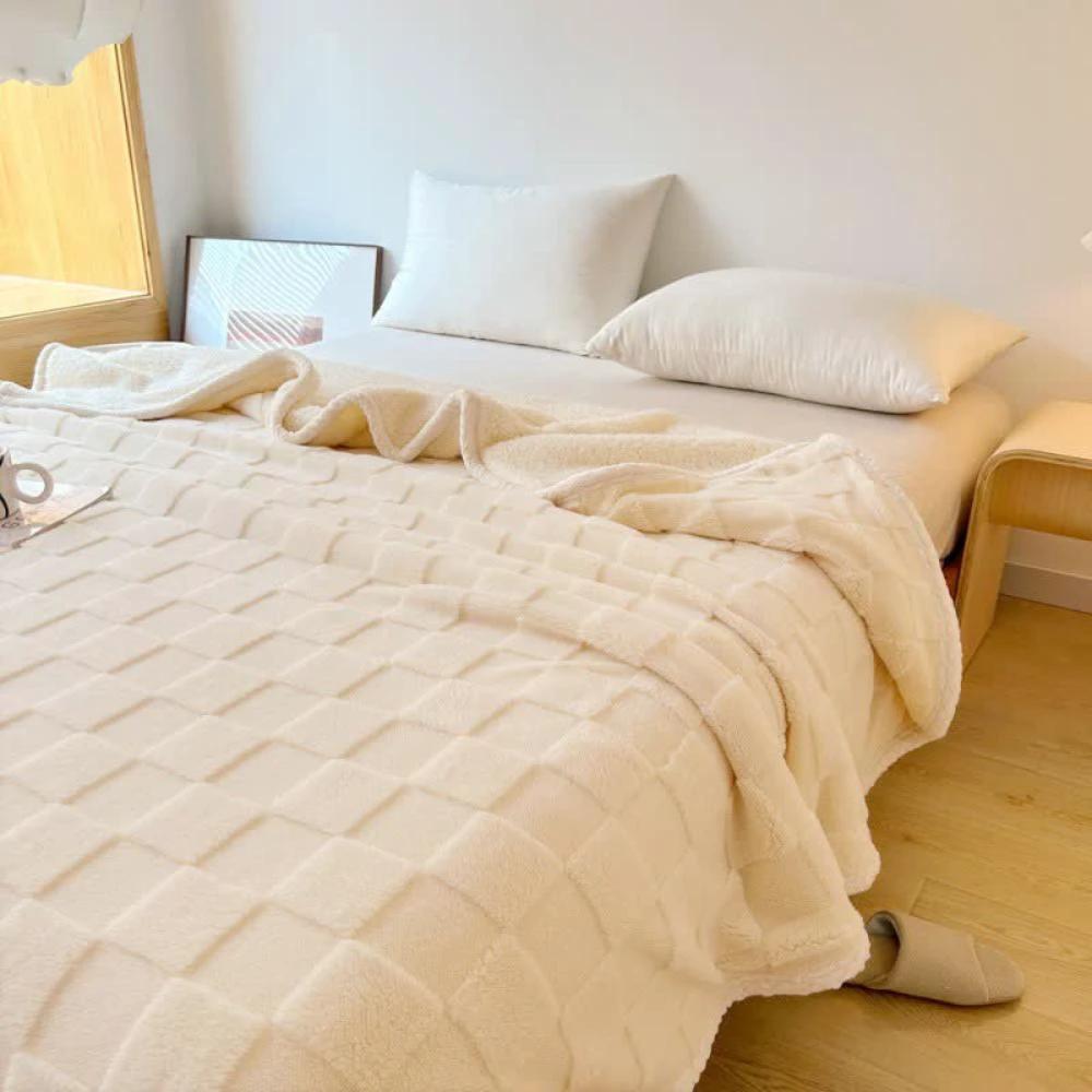 Plush Square Checkerboard Blanket by Casa & Beyond