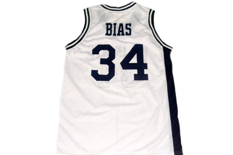 Len Bias Jersey #34 Wildcats High School Basketball White by My store basketball