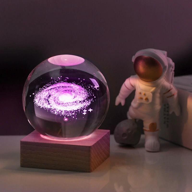 Night light Crystal ball 3D Galaxy by Bowlift