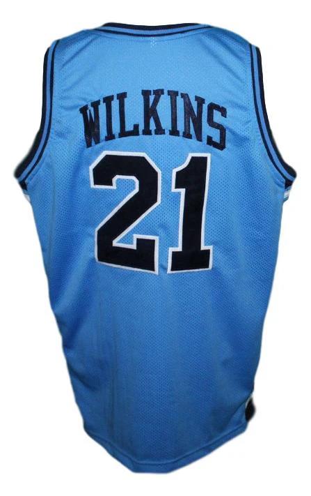 Dominique Wilkins Jersey #21 Pam Pack High School Basketball Blue by My store basketball