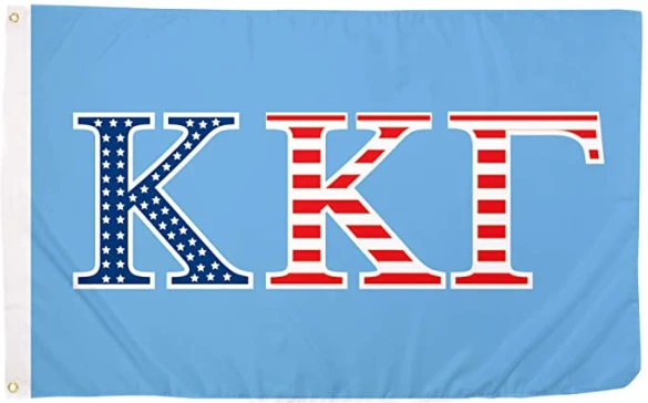 Kappa Kappa Gamma USA Letter Sorority Flag 3 x 5 feet KKG Banner-100% polyester-2 Metal Grommets by flagsshop