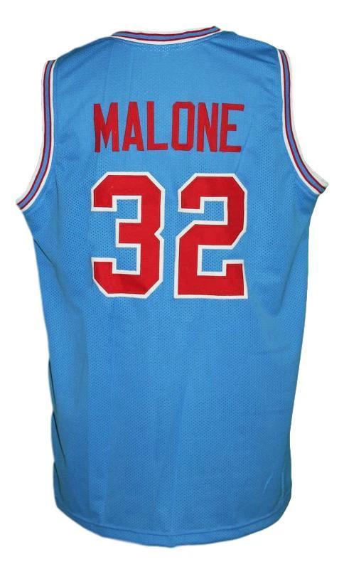 Karl Malone Jersey #32 Louisiana Tech College Basketball Sewn Light Blue by My store basketball