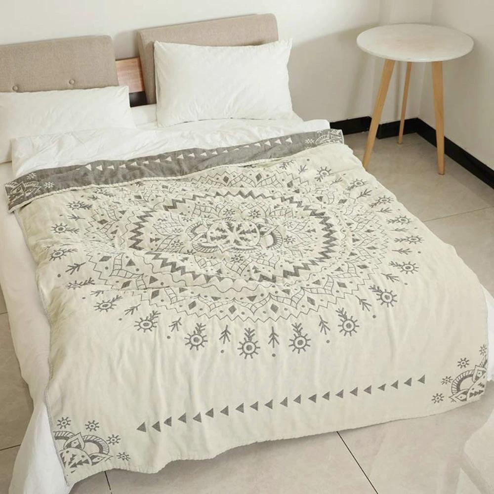 Mandala Art Pattern Reversible Cotton Blanket by Casa & Beyond