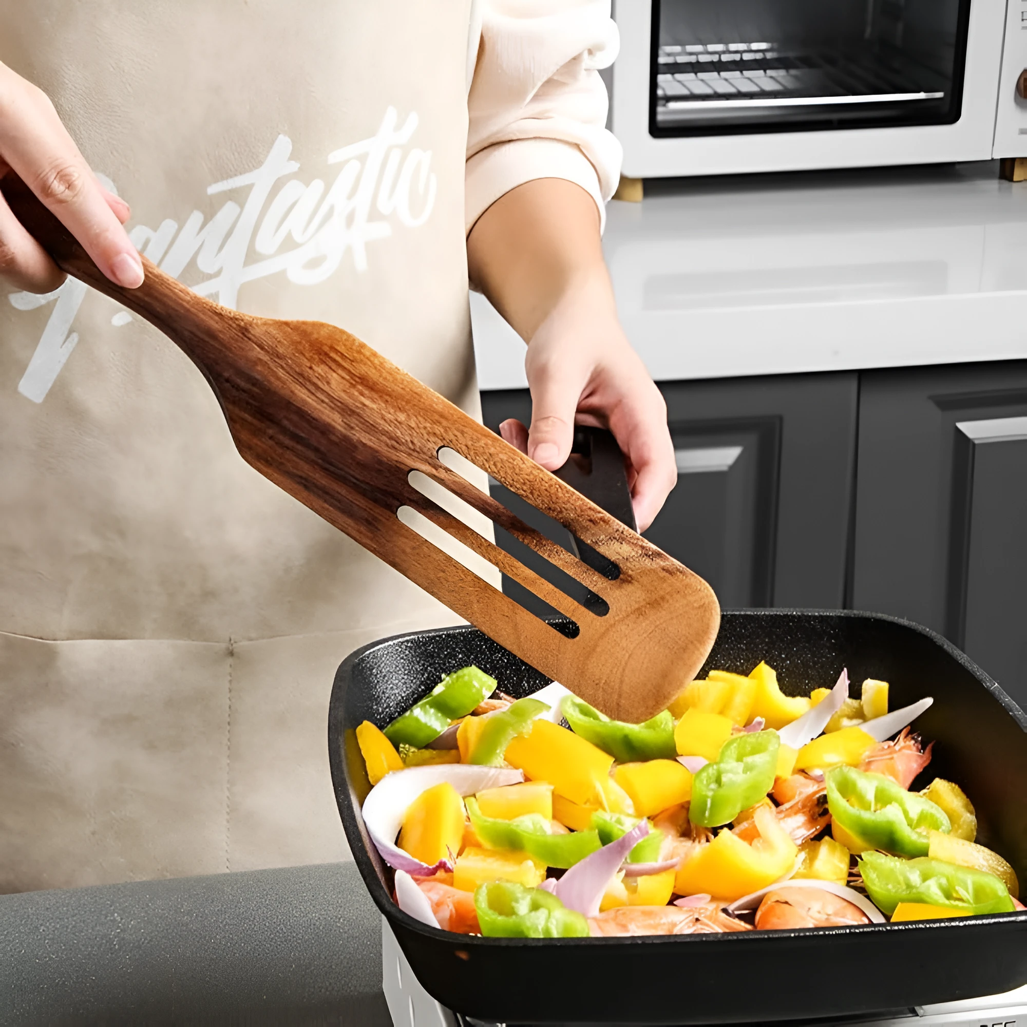 Non-Stick Wooden Spatula Set by Casa & Beyond