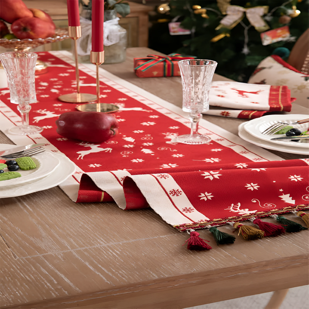 Luxe Merry Tasseled Runner Cloth by Casa & Beyond