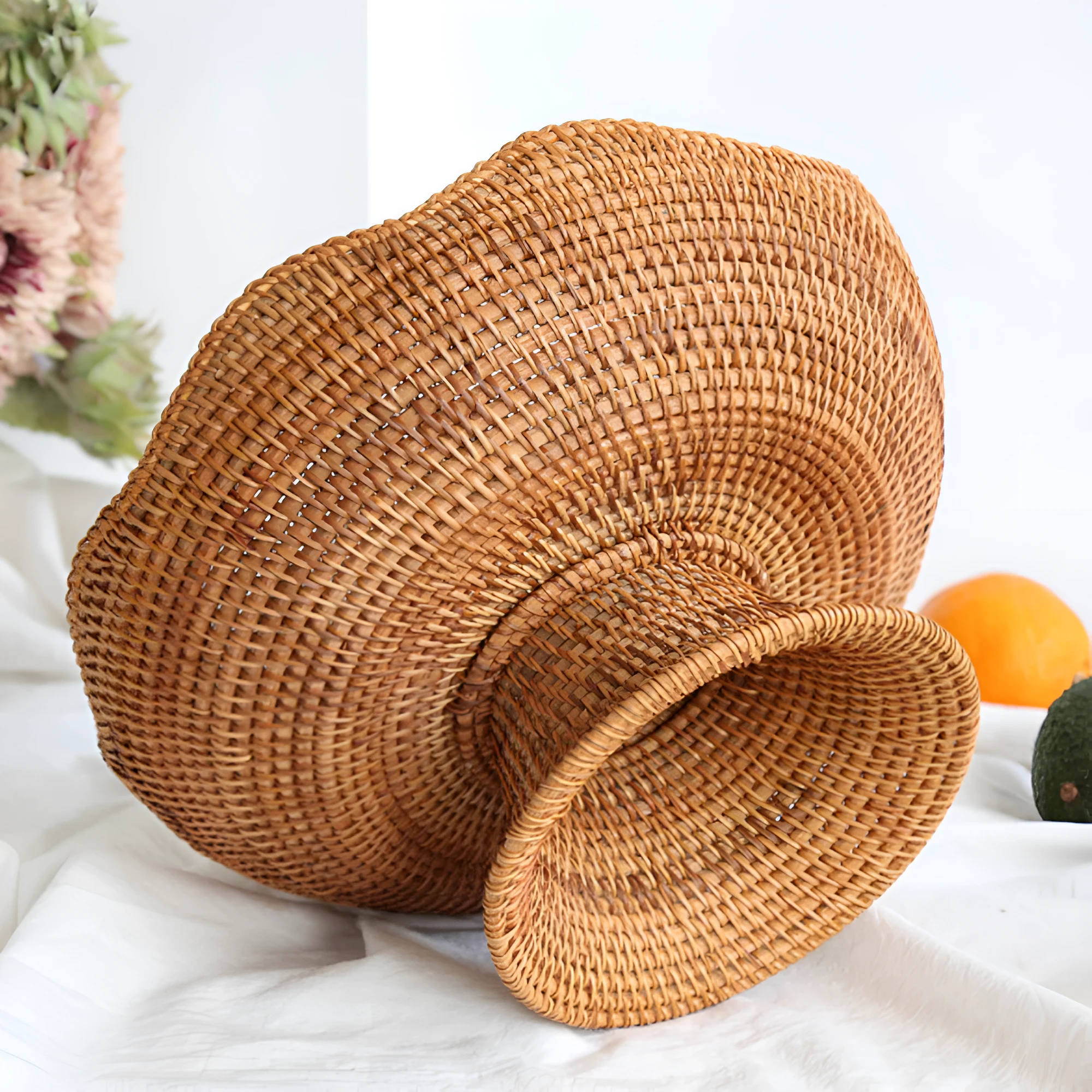 Natural Rattan Handwoven Fruit Basket by Casa & Beyond