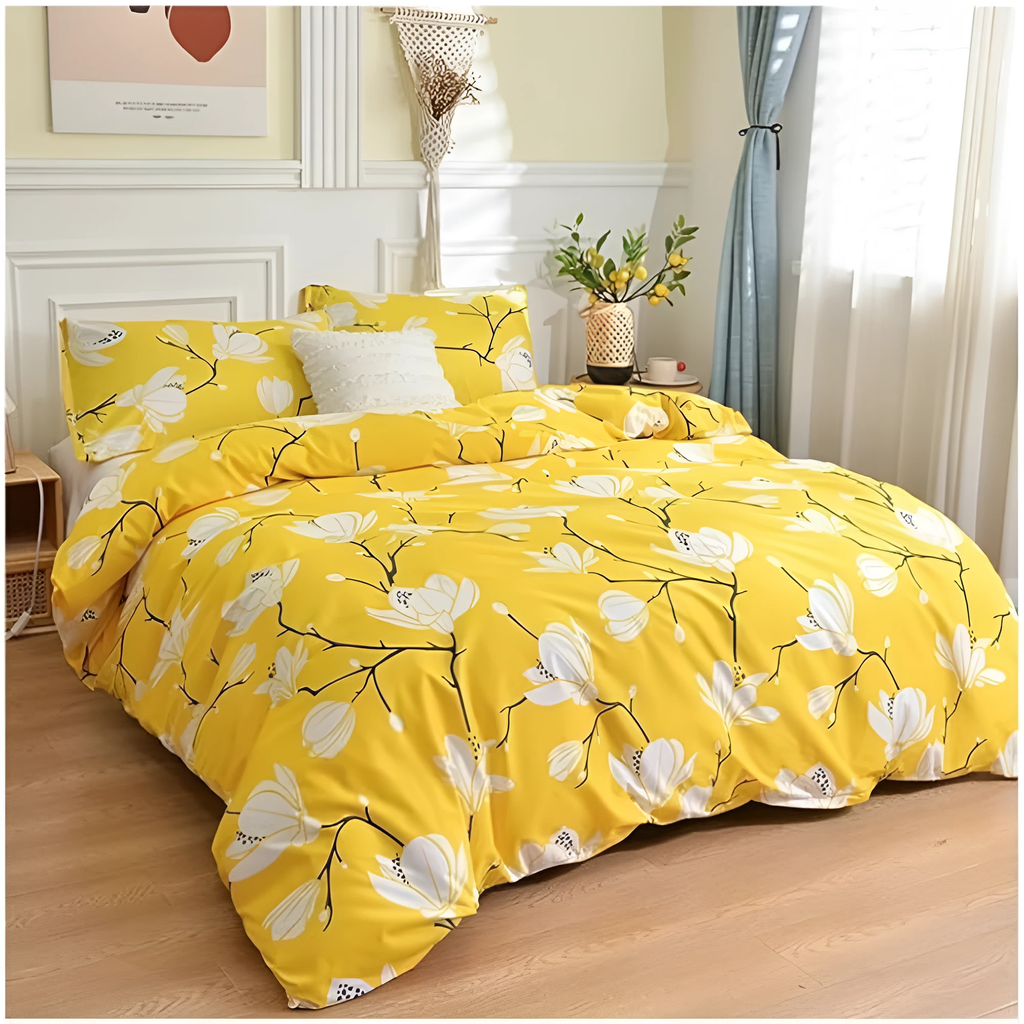 Yellow Blossom | 3pcs Duvet Cover Sets by Casa & Beyond