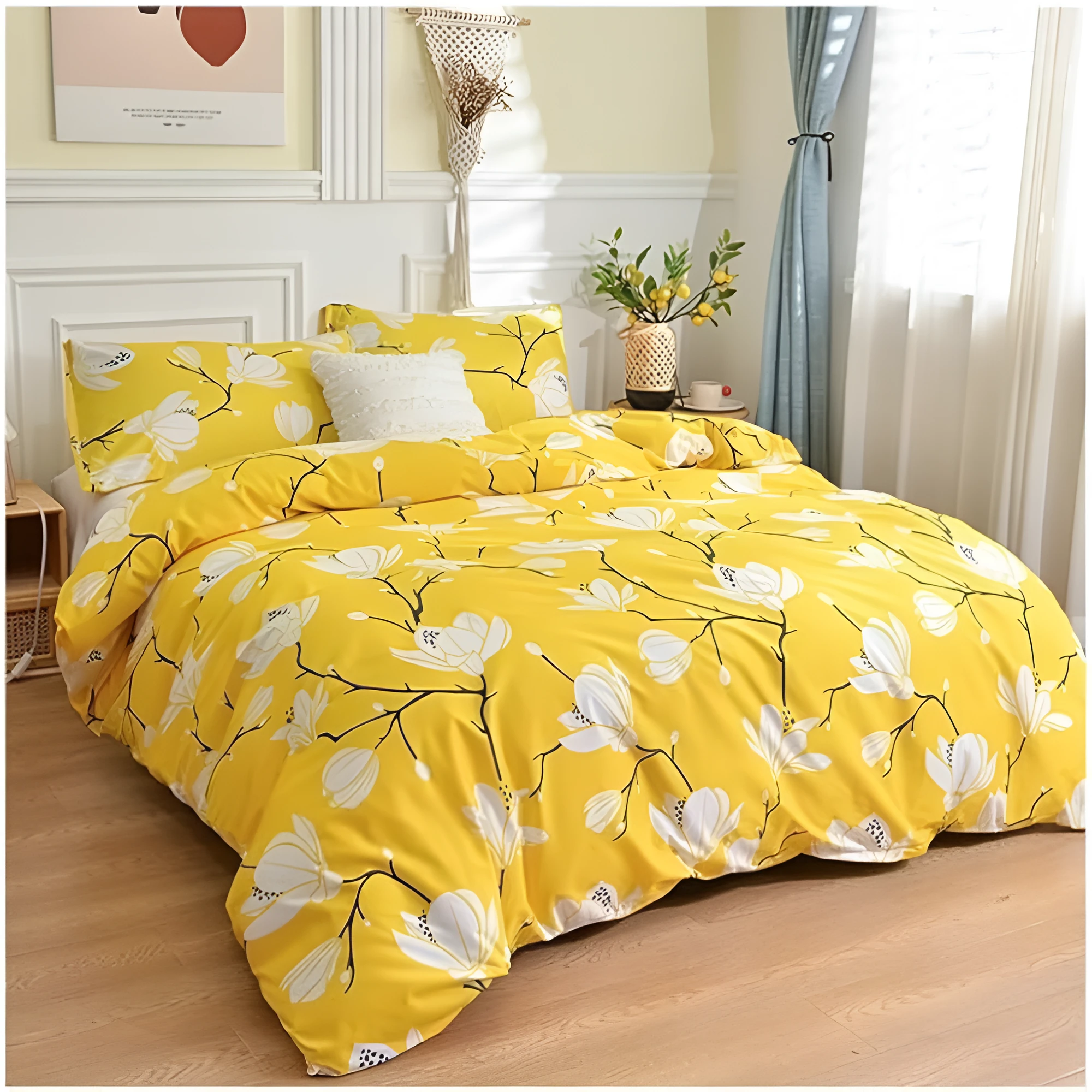 Yellow Blossom | 3pcs Duvet Cover Sets by Casa & Beyond
