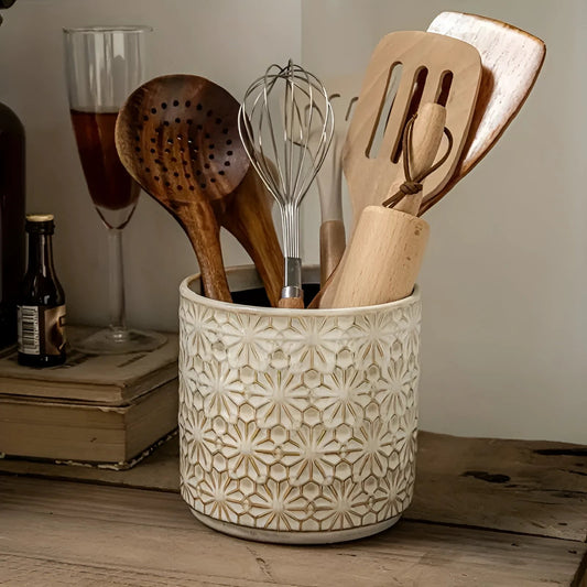 Bloom Craft Ceramic Utensil Holder by Casa & Beyond