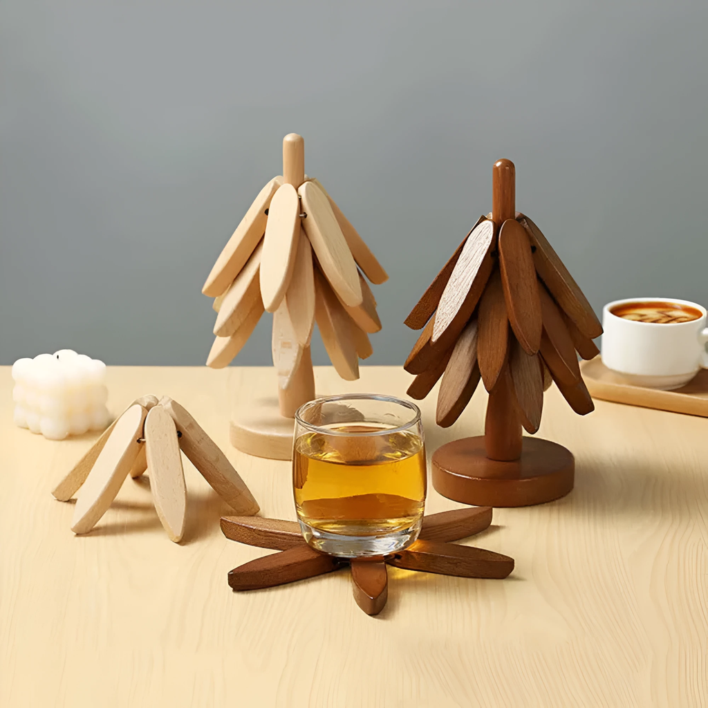 Foldable Wooden Trivets | 3 Pcs Set by Casa & Beyond