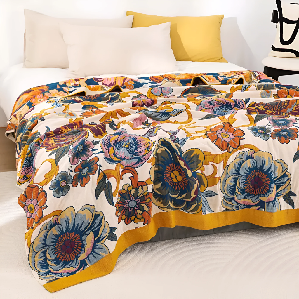 Soft Reversible Floral Blanket by Casa & Beyond