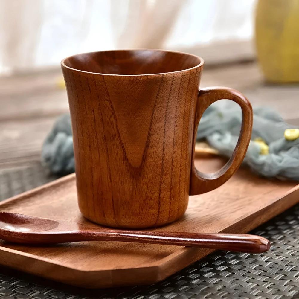 Rustic Japanese Style Wooden Mug by Casa & Beyond