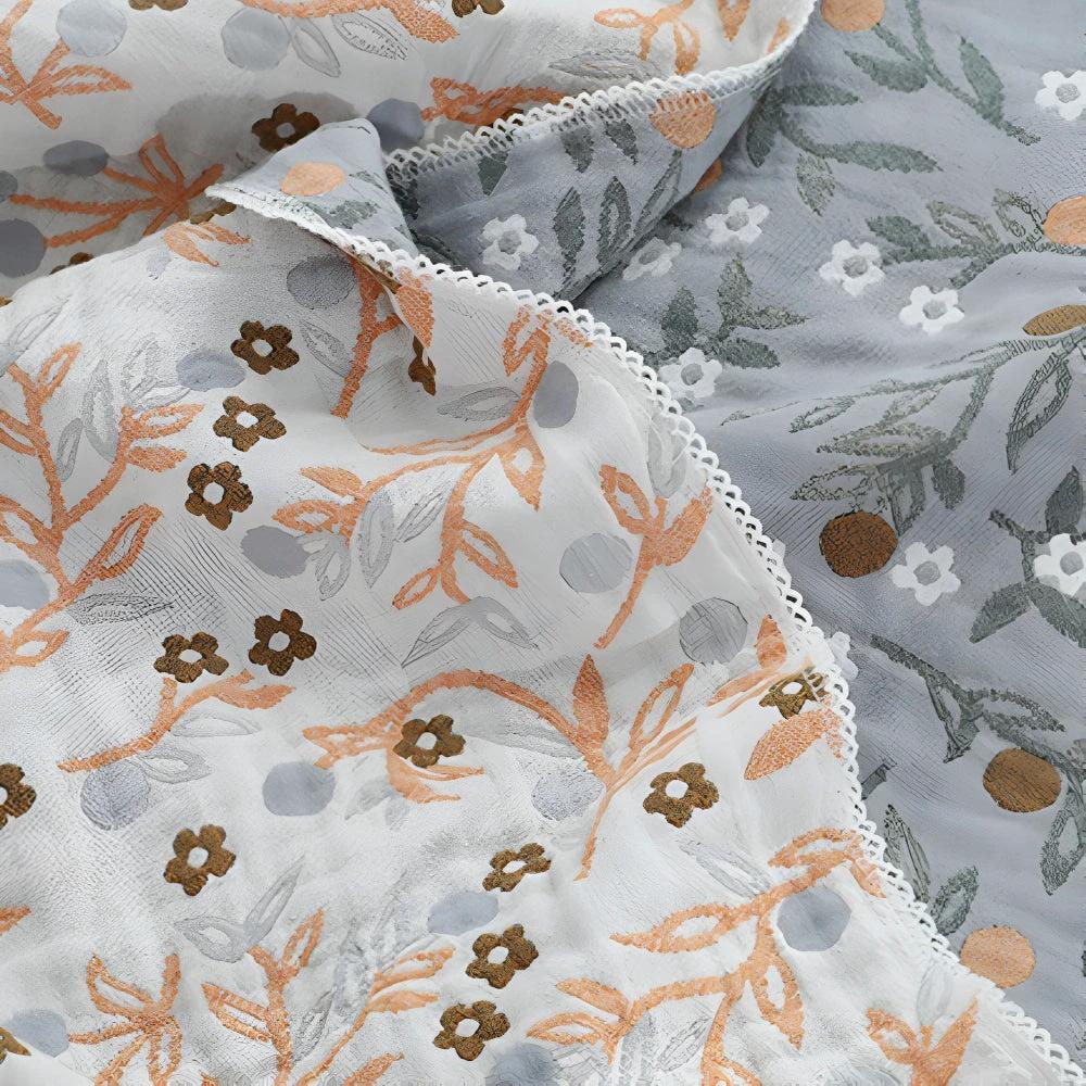 Leafy Floral Cotton Gauze Blanket by Casa & Beyond