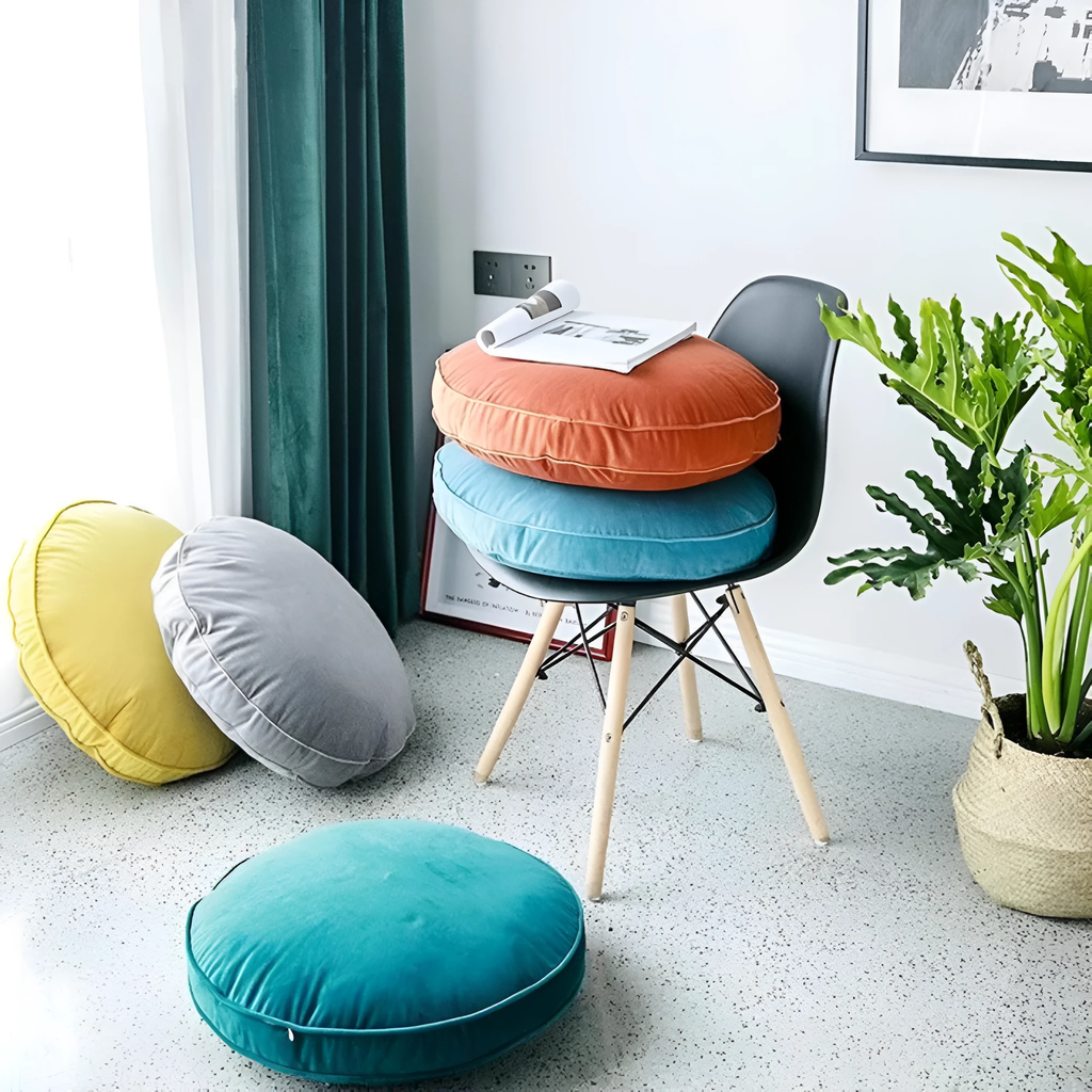 Lavish Velvet Round Cushion by Casa & Beyond