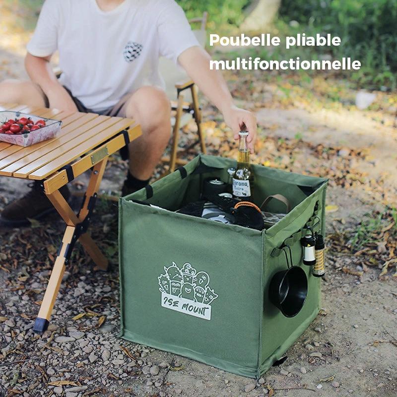 Foldable multifunctional trash can for outdoor use by Bowlift