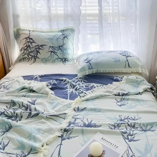 Bamboo Cotton Reversible Jacquard Throw by Casa & Beyond