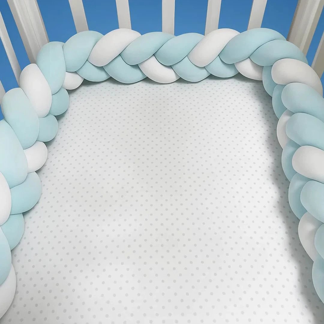 SnugNest | Braided Cot Bumper – Breathable Cotton – Soft Cushioning – Newborn Nursery Safety Bowlift by Bowlift