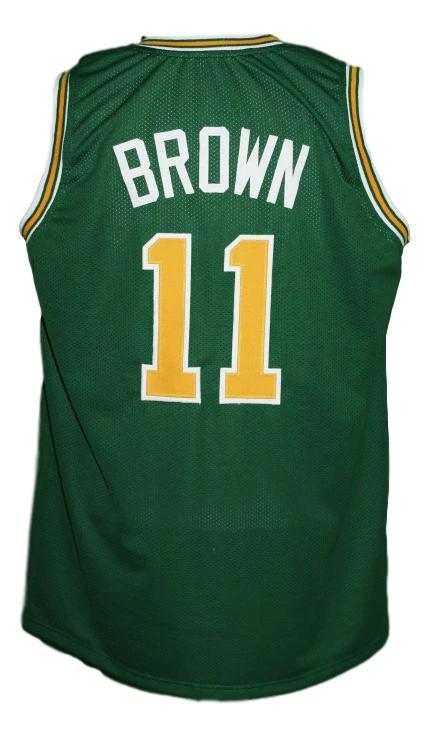 Larry Brown Jersey #11 Washington Caps Retro Aba Basketball Green by My store basketball